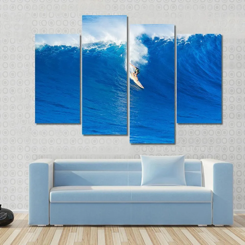 Extreme Surfer Riding Canvas Wall Art