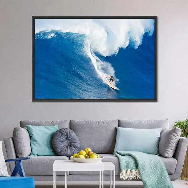 Extreme Surfer Riding Canvas Wall Art