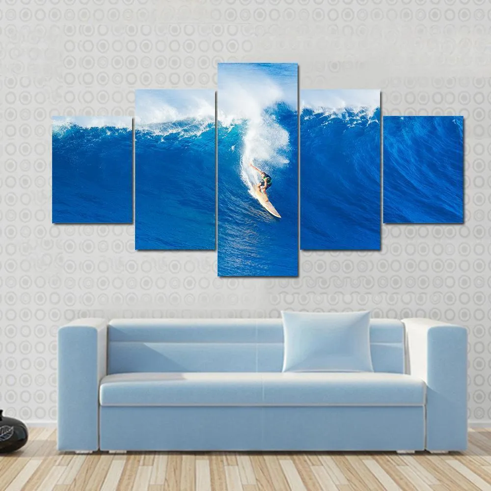 Extreme Surfer Riding Canvas Wall Art