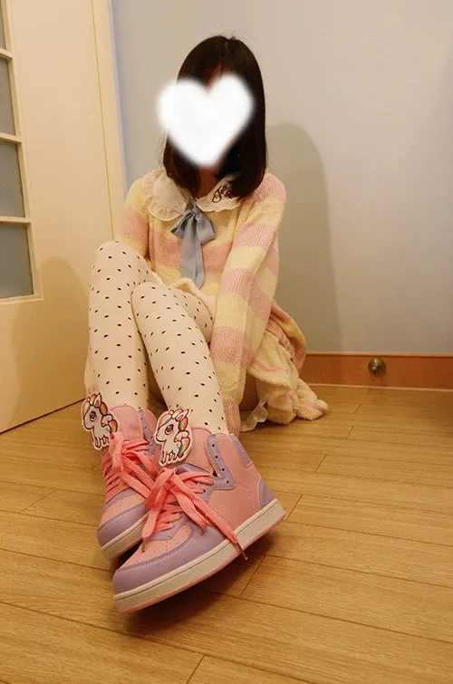 Fairy Kei High Top Shoes Sneakers