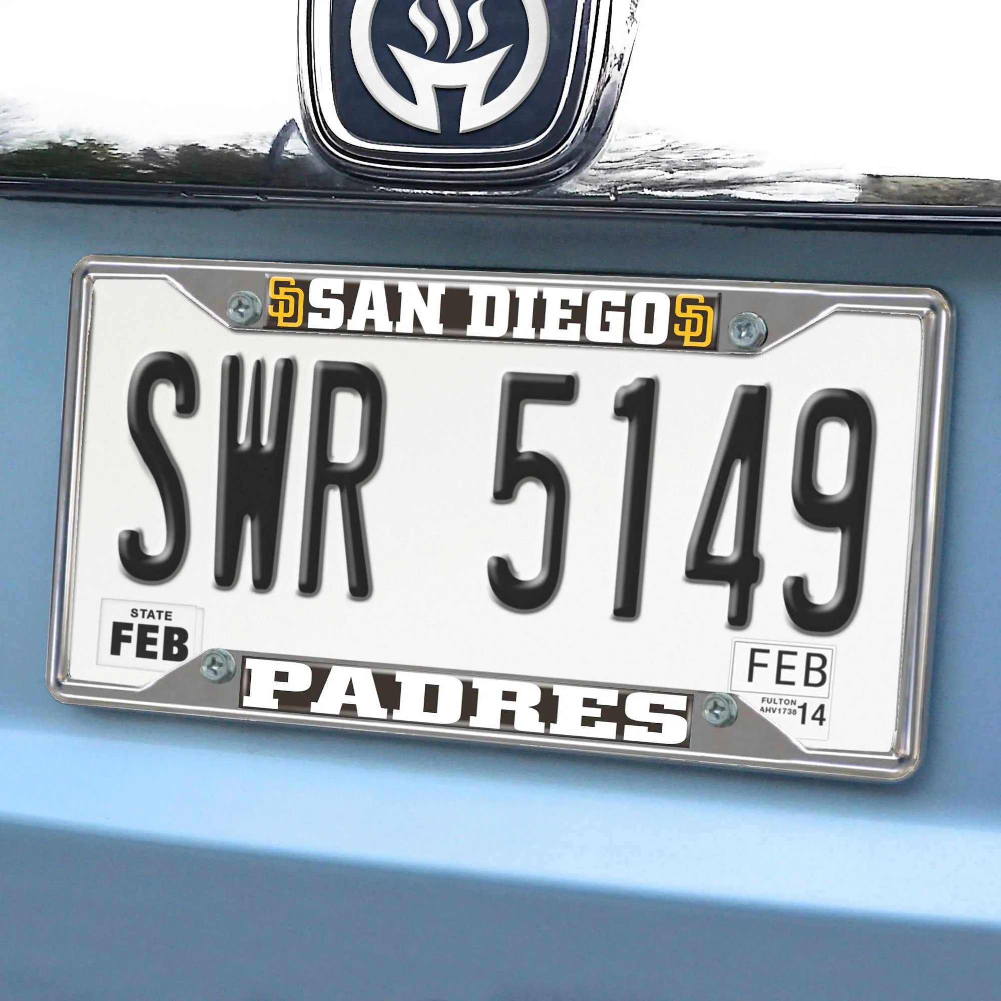 Fanmats San Diego Padres Chrome Metal License Plate Frame, 6.25" x 12.25"