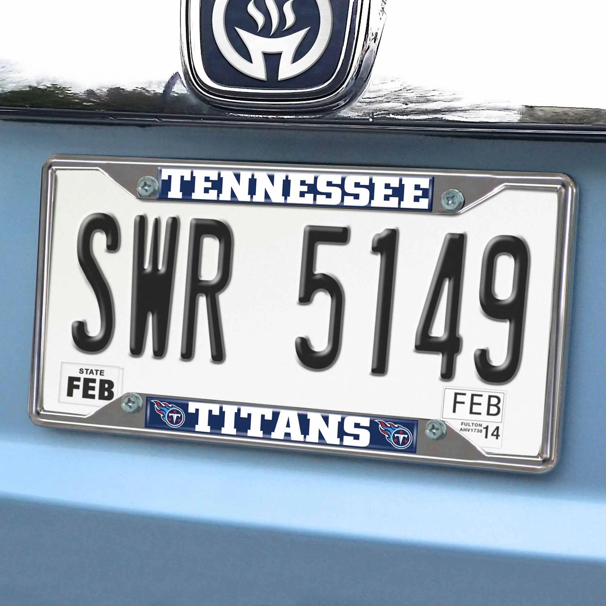 Fanmats Tennessee Titans Chrome Metal License Plate Frame, 6.25" x 12.25"