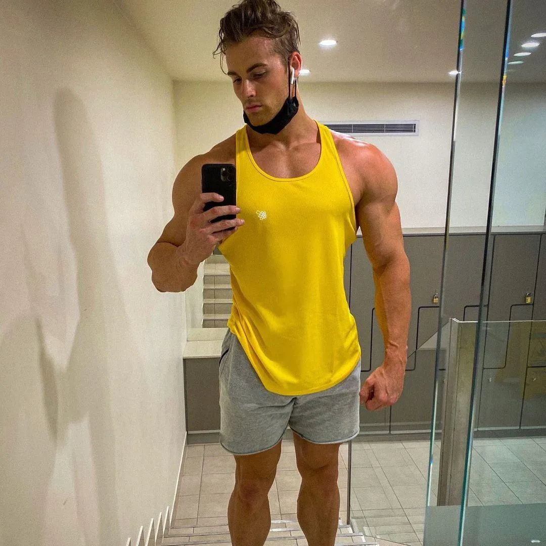 Fast-Dry Bodybuilding Workout Stringer - Yellow