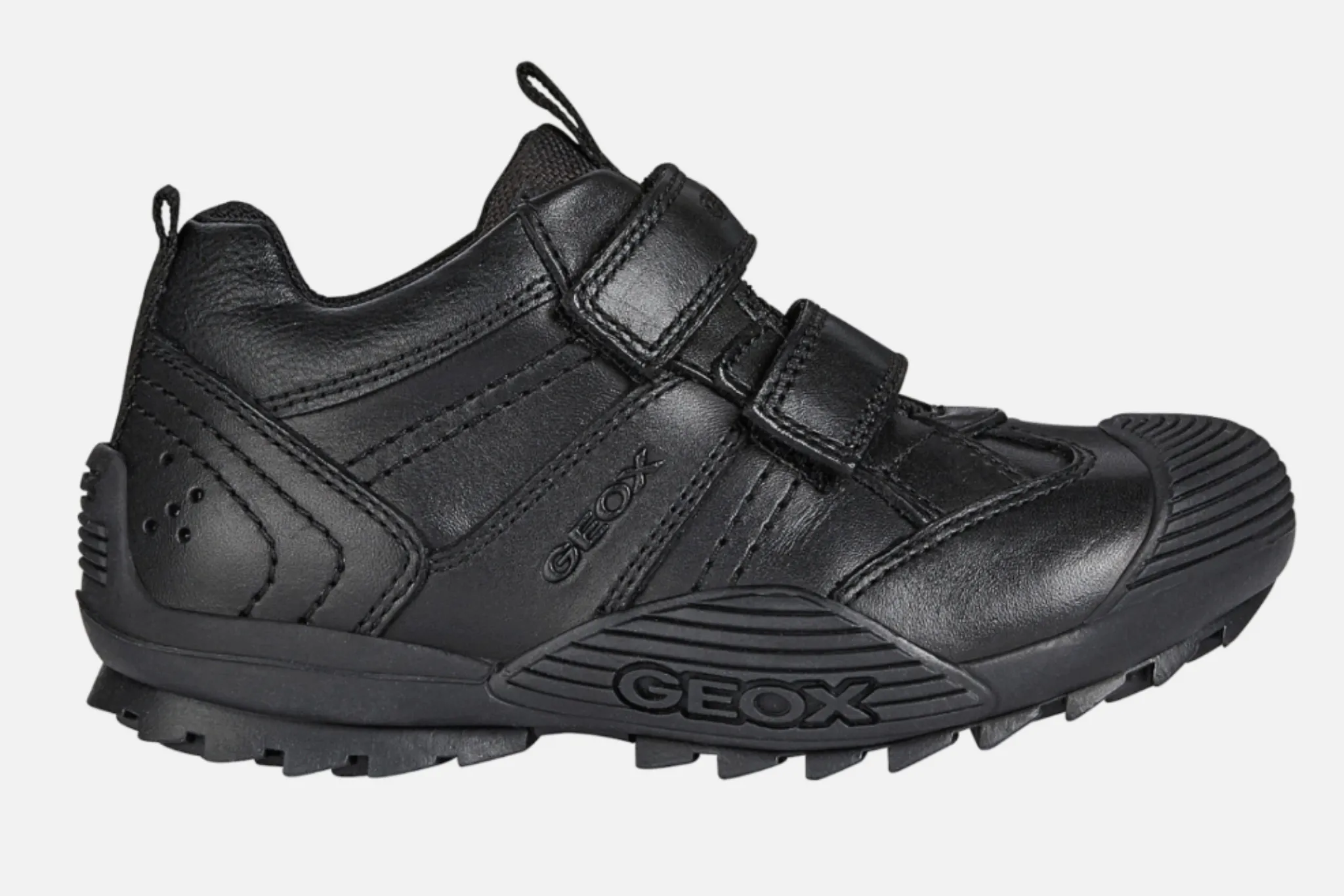 Geox J Savage A  Leather School Shoes