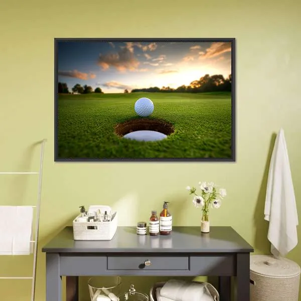 Golf Ball About To Fall Canvas Wall Art