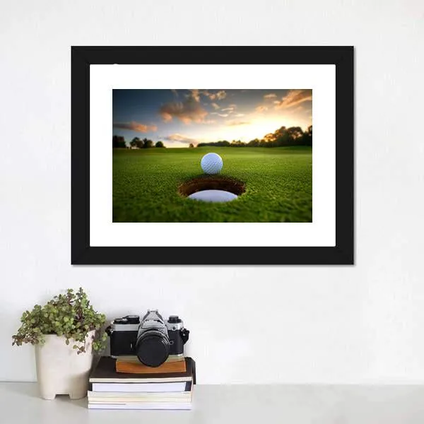 Golf Ball About To Fall Canvas Wall Art