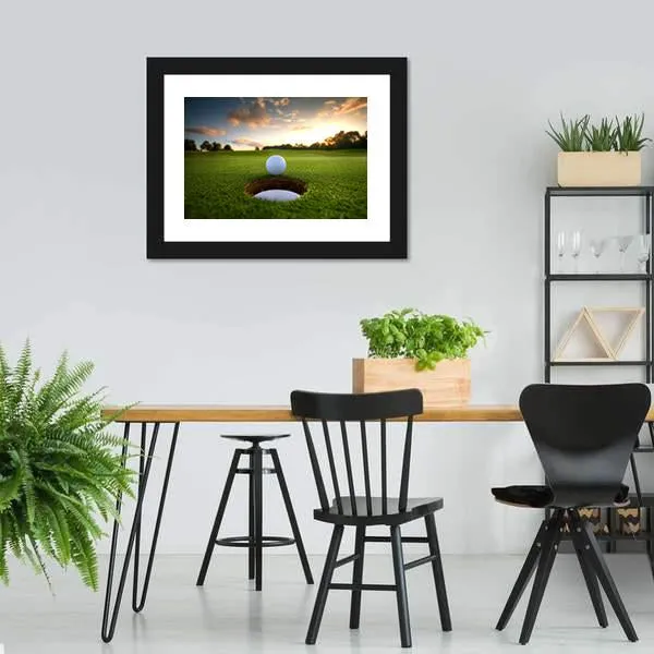 Golf Ball About To Fall Canvas Wall Art