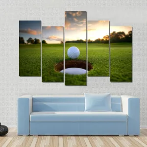 Golf Ball About To Fall Canvas Wall Art