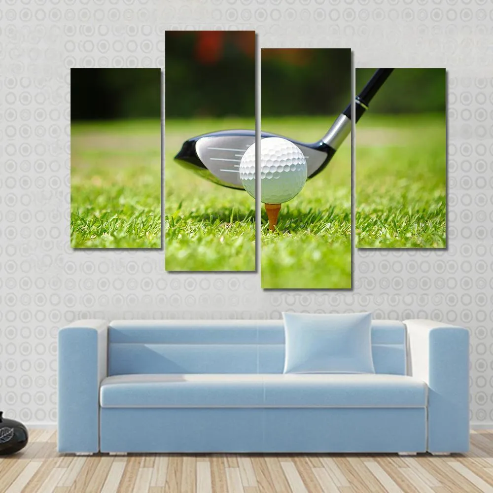 Golf Ball & Club Canvas Wall Art