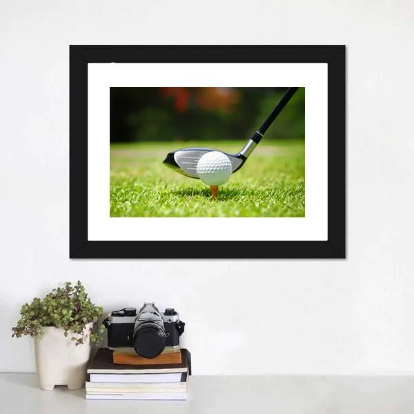 Golf Ball & Club Canvas Wall Art