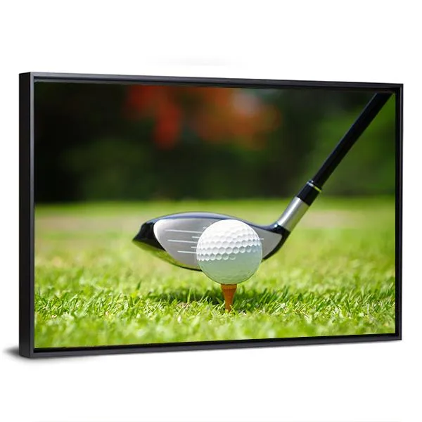 Golf Ball & Club Canvas Wall Art