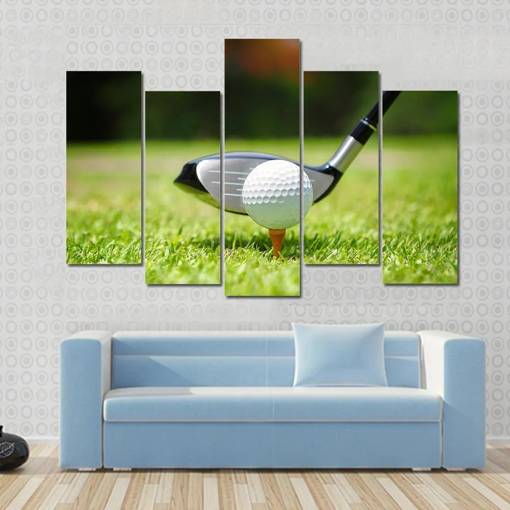 Golf Ball & Club Canvas Wall Art