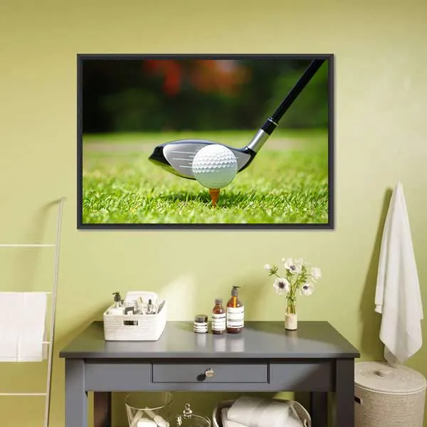 Golf Ball & Club Canvas Wall Art