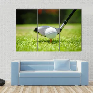 Golf Ball & Club Canvas Wall Art