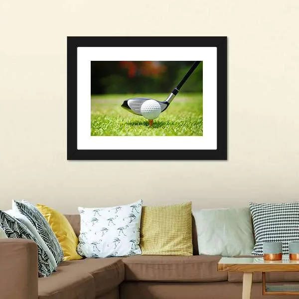 Golf Ball & Club Canvas Wall Art