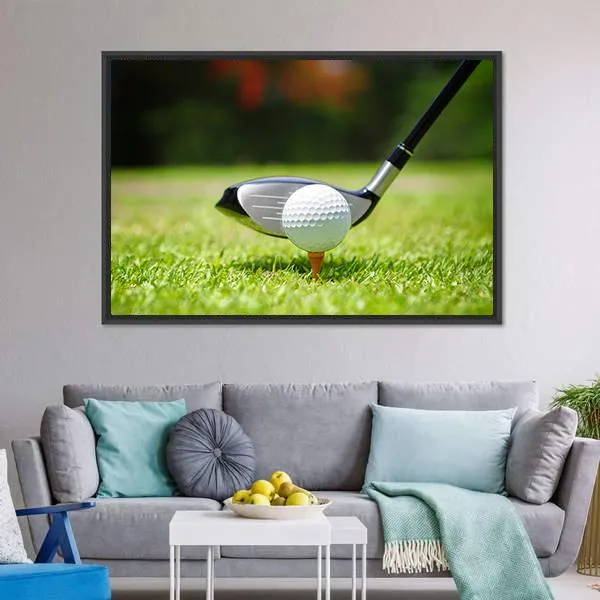 Golf Ball & Club Canvas Wall Art