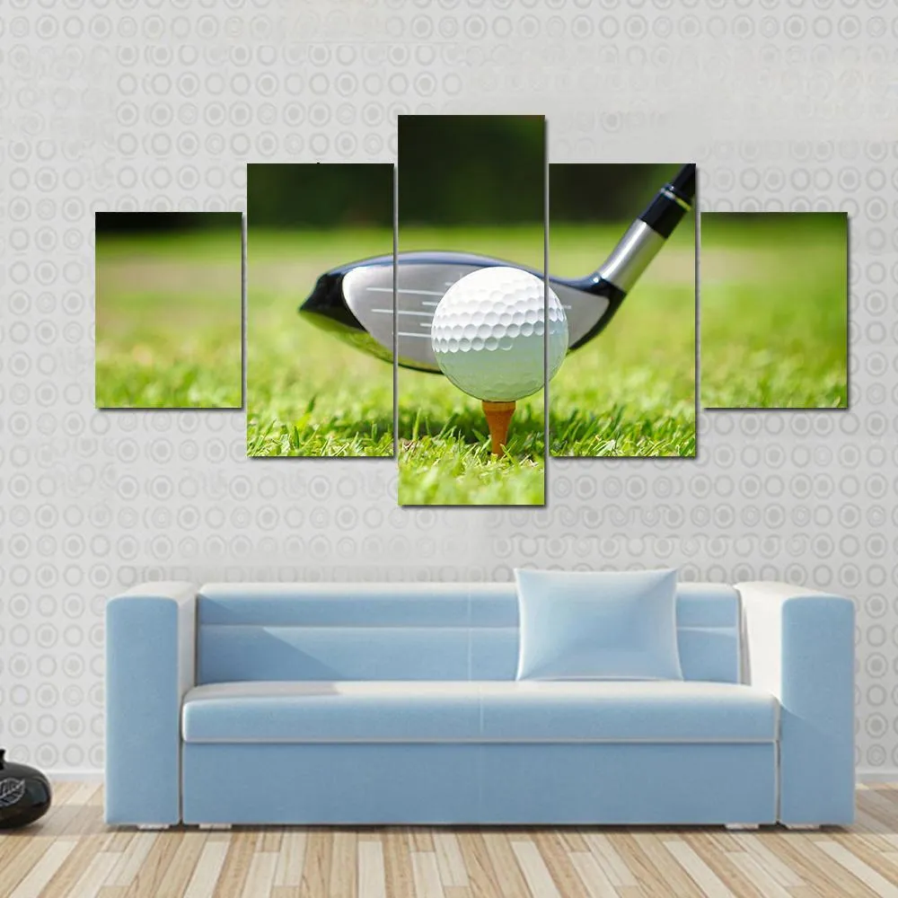 Golf Ball & Club Canvas Wall Art