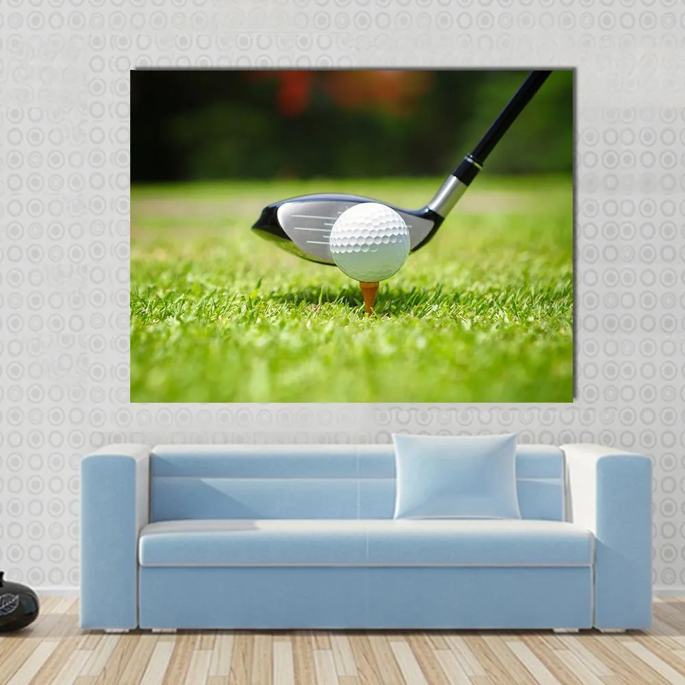 Golf Ball & Club Canvas Wall Art