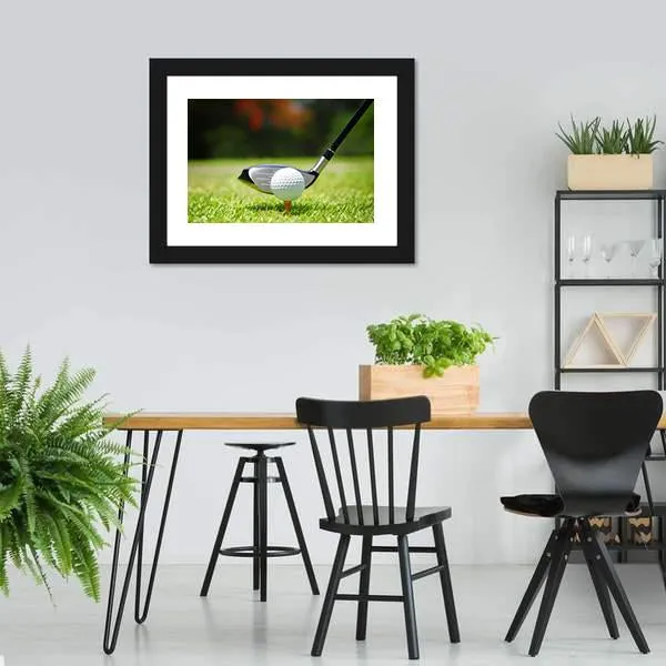 Golf Ball & Club Canvas Wall Art