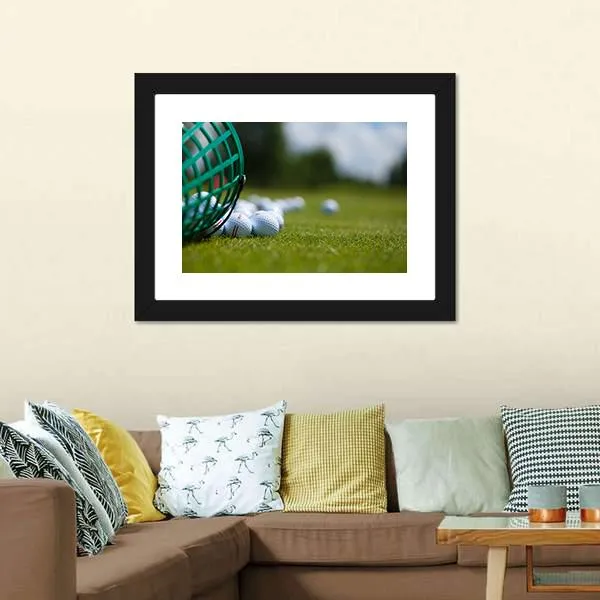 Golf Ball Basket Canvas Wall Art