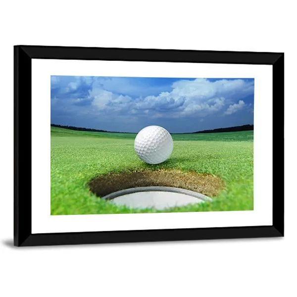 Golf Ball In Course Canvas Wall Art