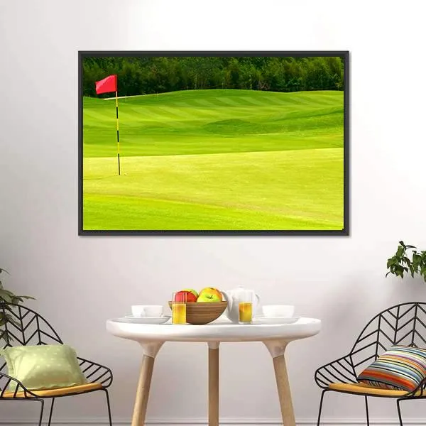 Golf Ball Near Hole Canvas Wall Art