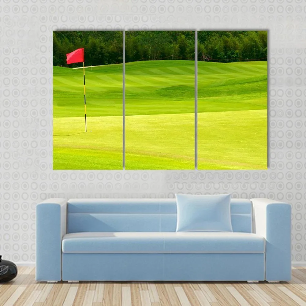 Golf Ball Near Hole Canvas Wall Art