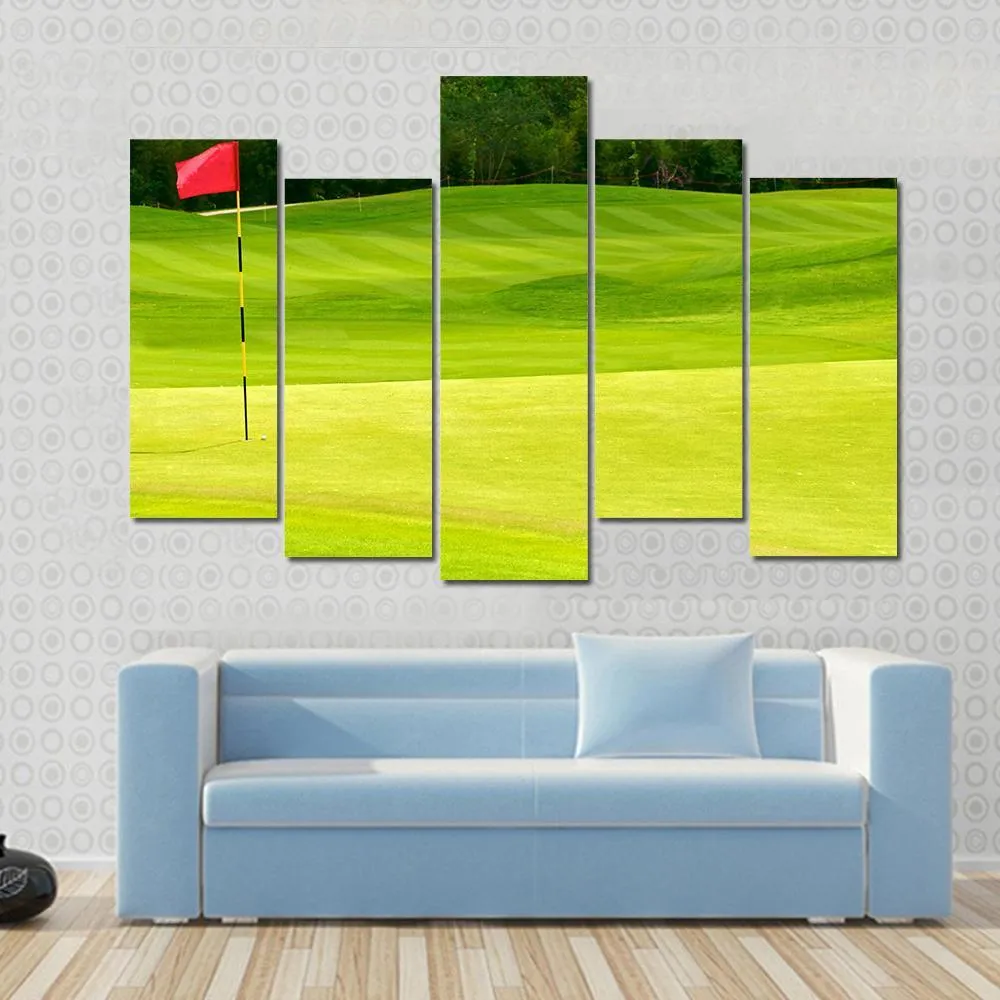 Golf Ball Near Hole Canvas Wall Art