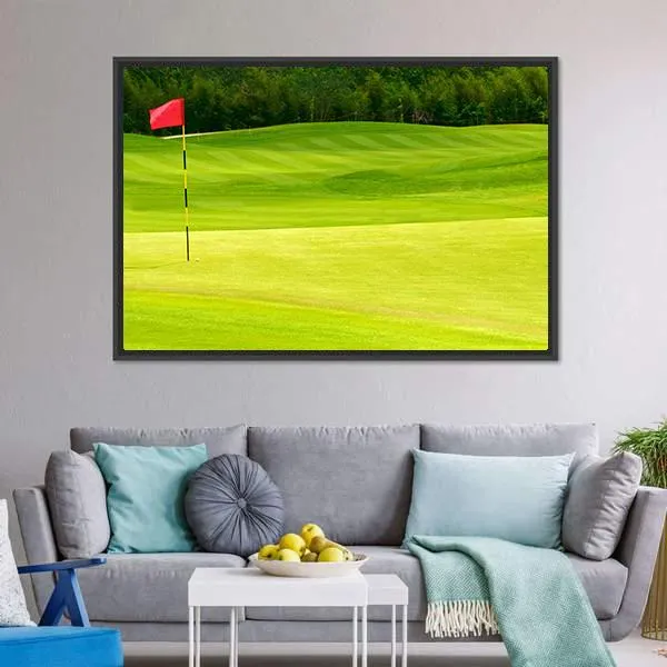 Golf Ball Near Hole Canvas Wall Art