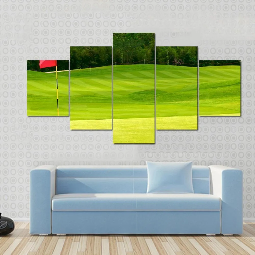 Golf Ball Near Hole Canvas Wall Art