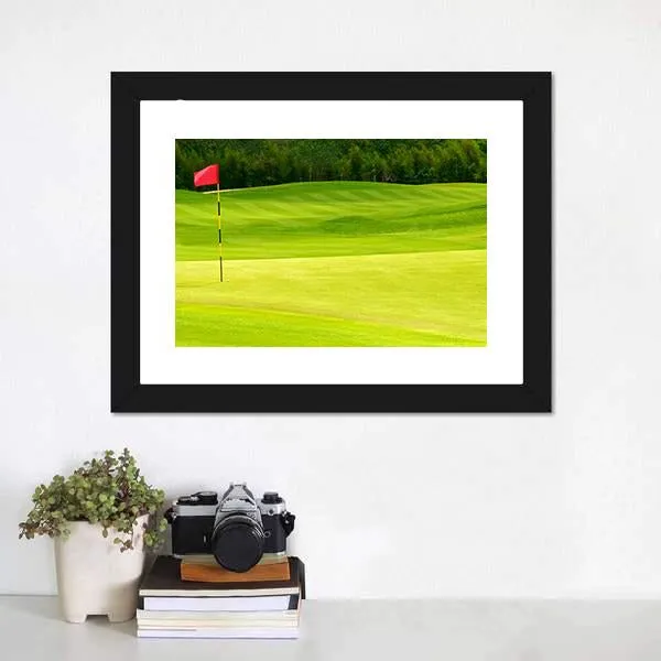 Golf Ball Near Hole Canvas Wall Art