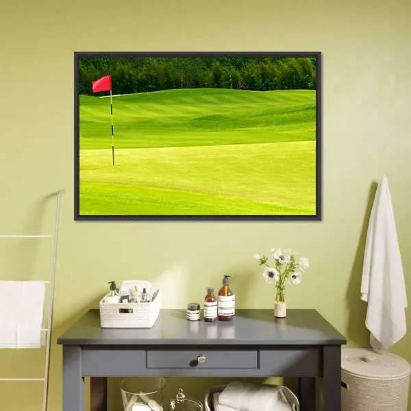 Golf Ball Near Hole Canvas Wall Art