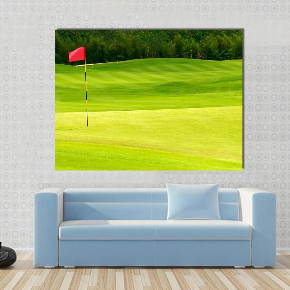 Golf Ball Near Hole Canvas Wall Art