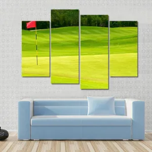 Golf Ball Near Hole Canvas Wall Art