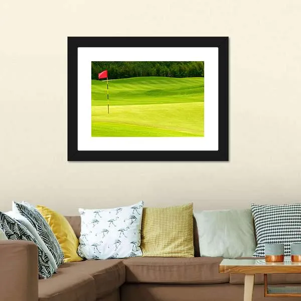 Golf Ball Near Hole Canvas Wall Art