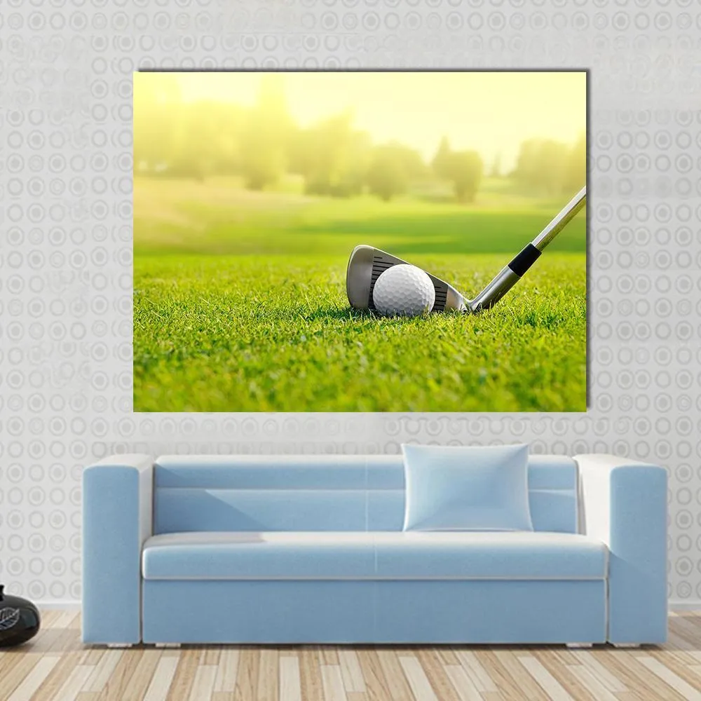 Golf Ball With Stick Canvas Wall Art