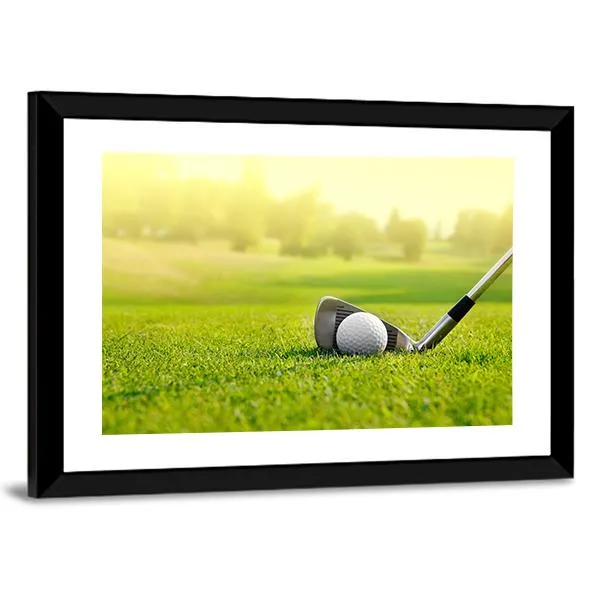 Golf Ball With Stick Canvas Wall Art