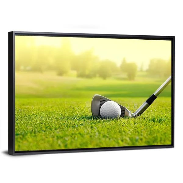 Golf Ball With Stick Canvas Wall Art