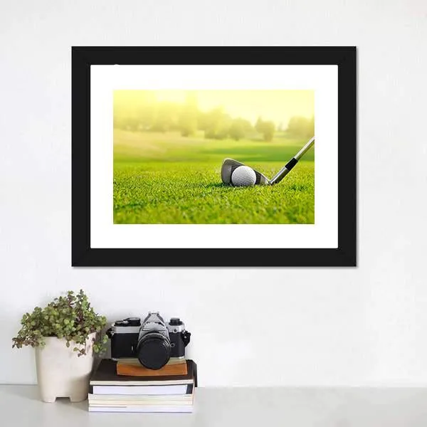 Golf Ball With Stick Canvas Wall Art