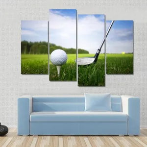 Golf Club And Ball Canvas Wall Art