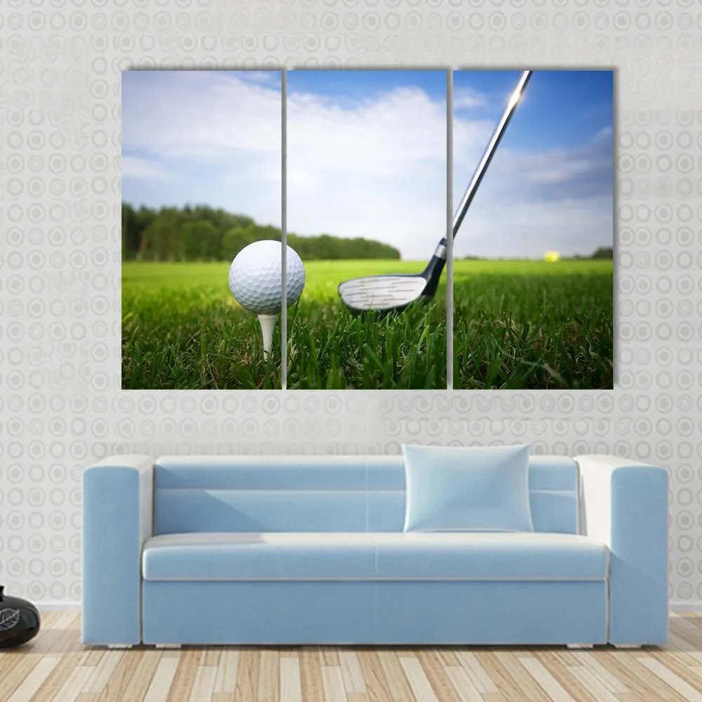 Golf Club And Ball Canvas Wall Art