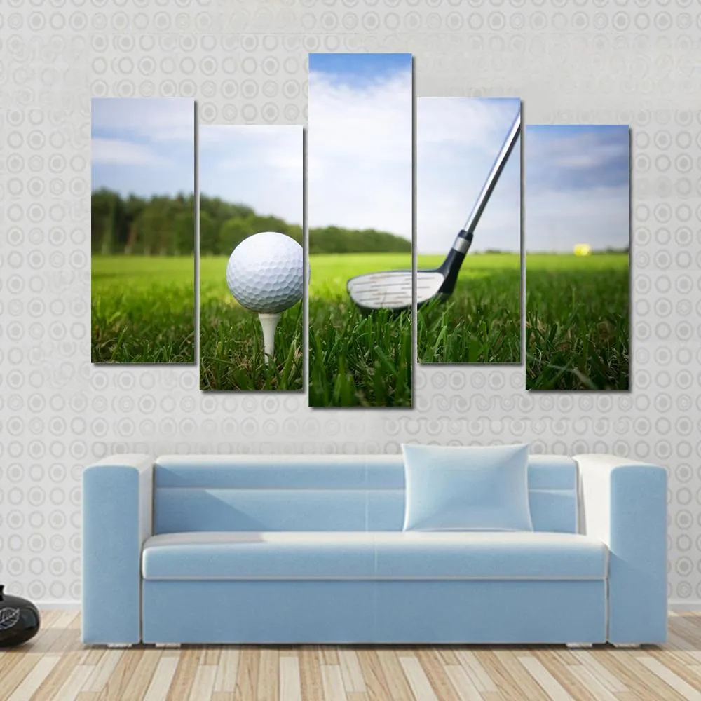 Golf Club And Ball Canvas Wall Art