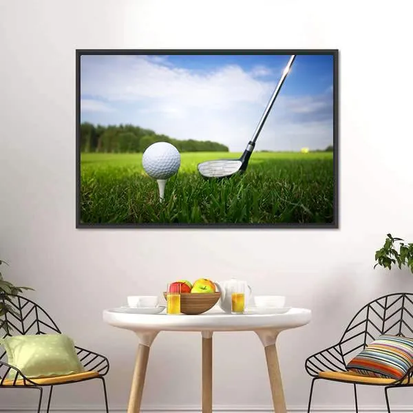 Golf Club And Ball Canvas Wall Art