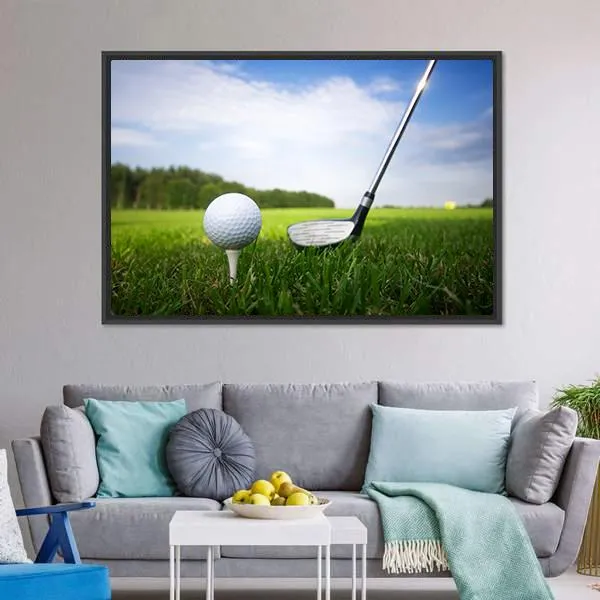 Golf Club And Ball Canvas Wall Art