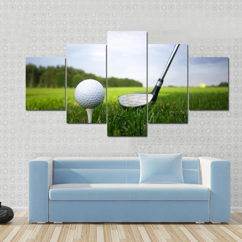 Golf Club And Ball Canvas Wall Art