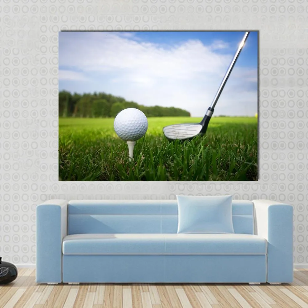 Golf Club And Ball Canvas Wall Art