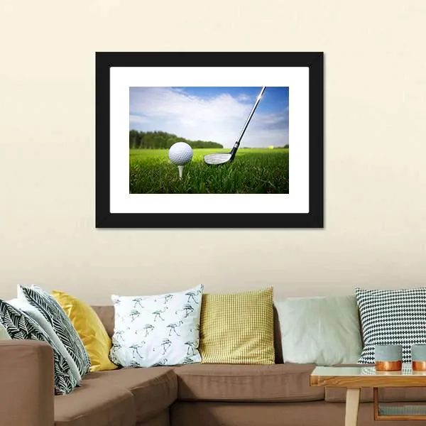 Golf Club And Ball Canvas Wall Art