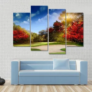 Golf Course In Autumn Canvas Wall Art