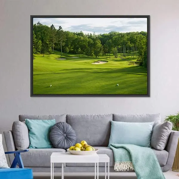 Golf Green With Bunkers Canvas Wall Art