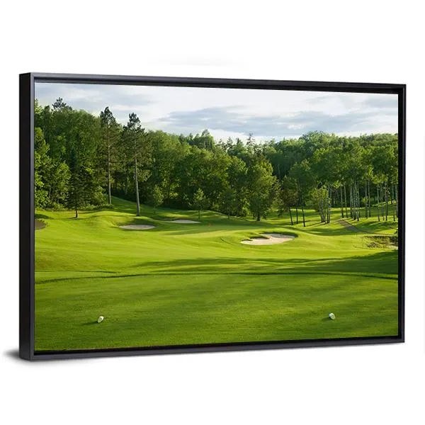 Golf Green With Bunkers Canvas Wall Art